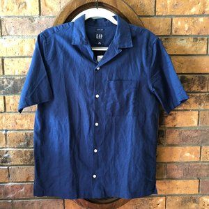 Gap men's xs linen button down navy